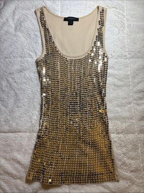 Y2K Express Sequin Scoop Neck Tank Top